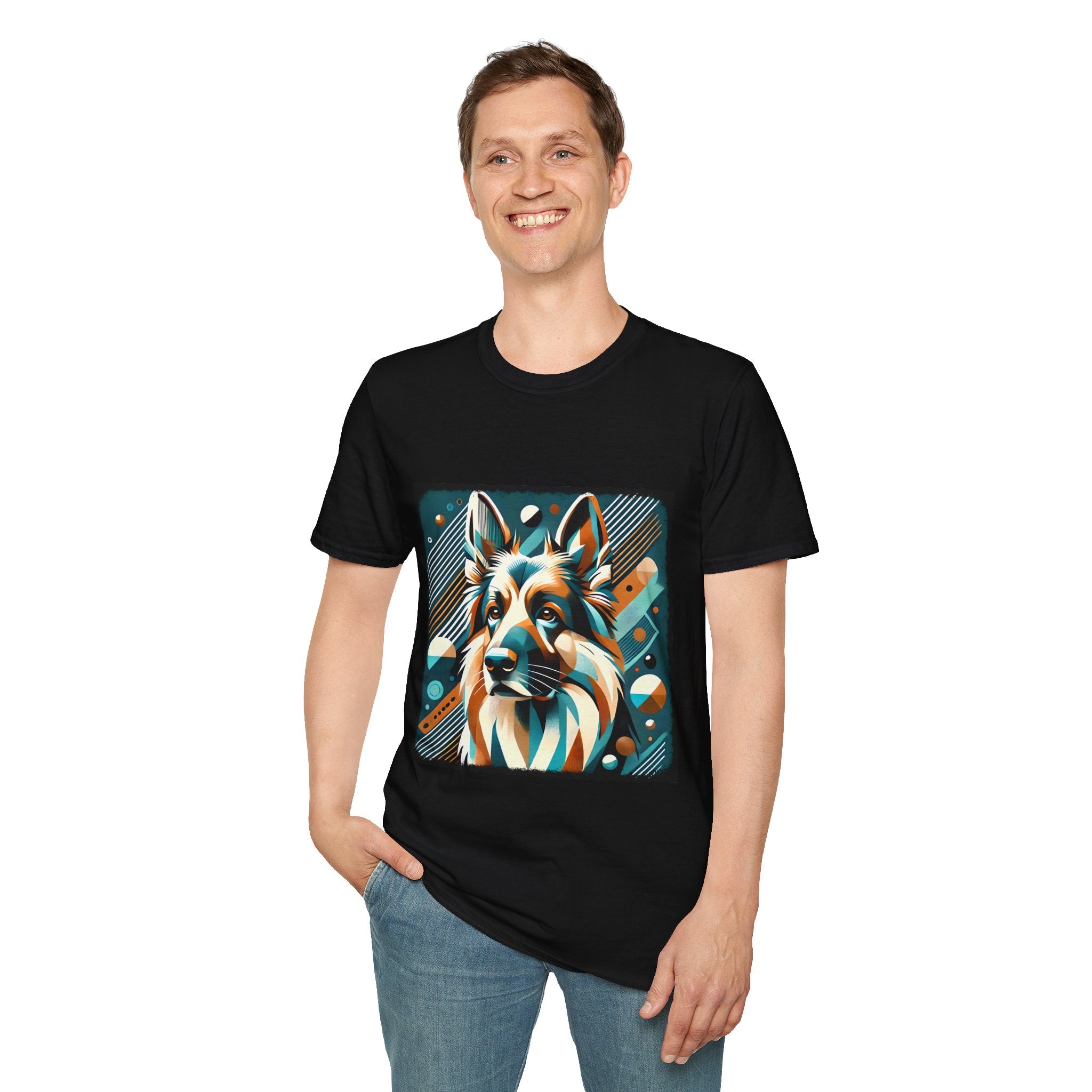 German Shepherd Vibrant Geometric | Unisex Dog T-Shirt