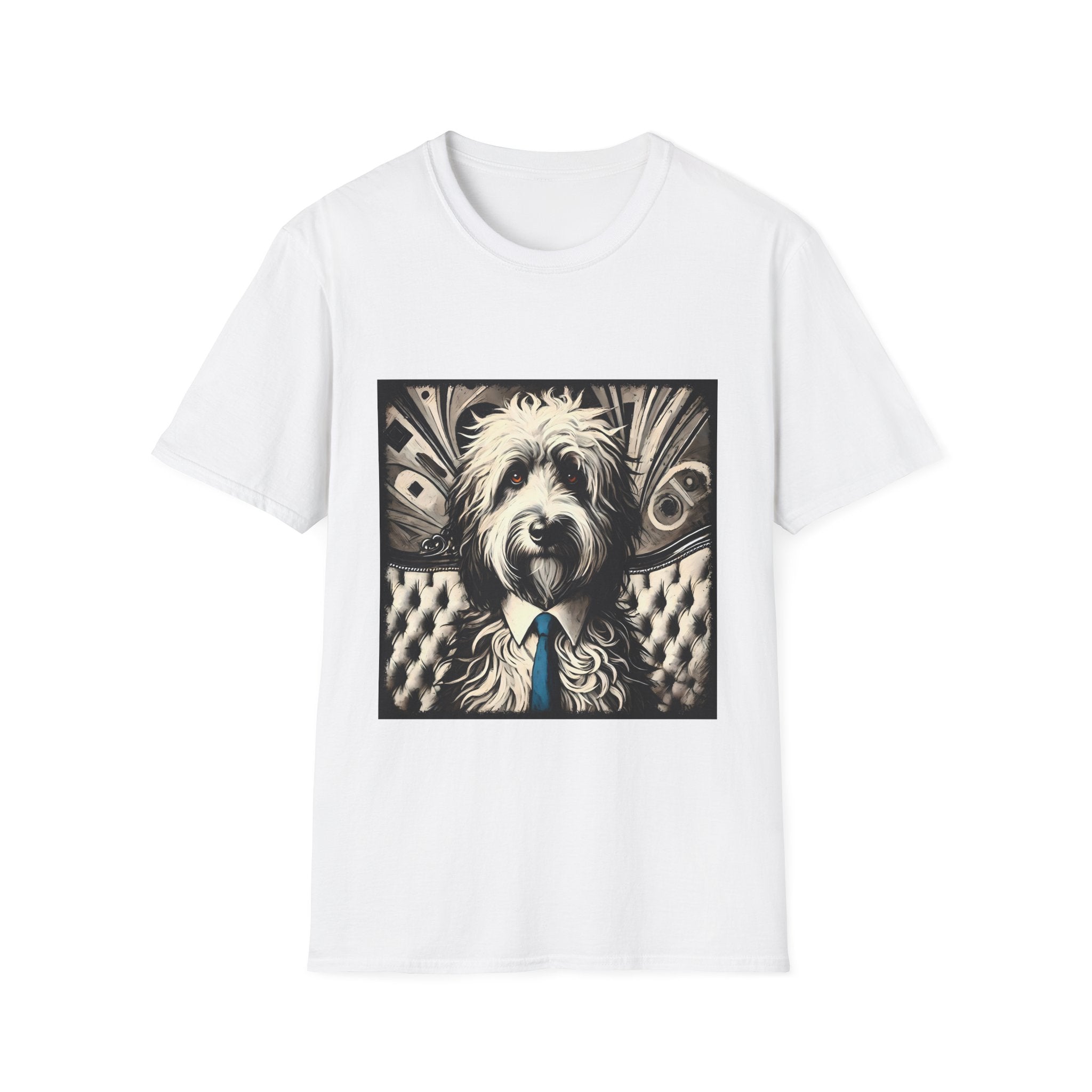 Sheepadoodle B&W Bold Eyes | Unisex Dog T-Shirt