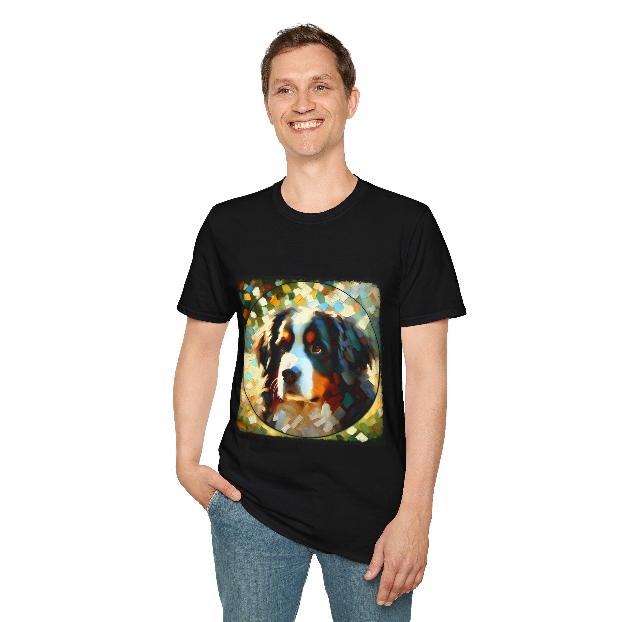 Bernese Mountain Dog Pixel Classic | Unisex Dog T-Shirt
