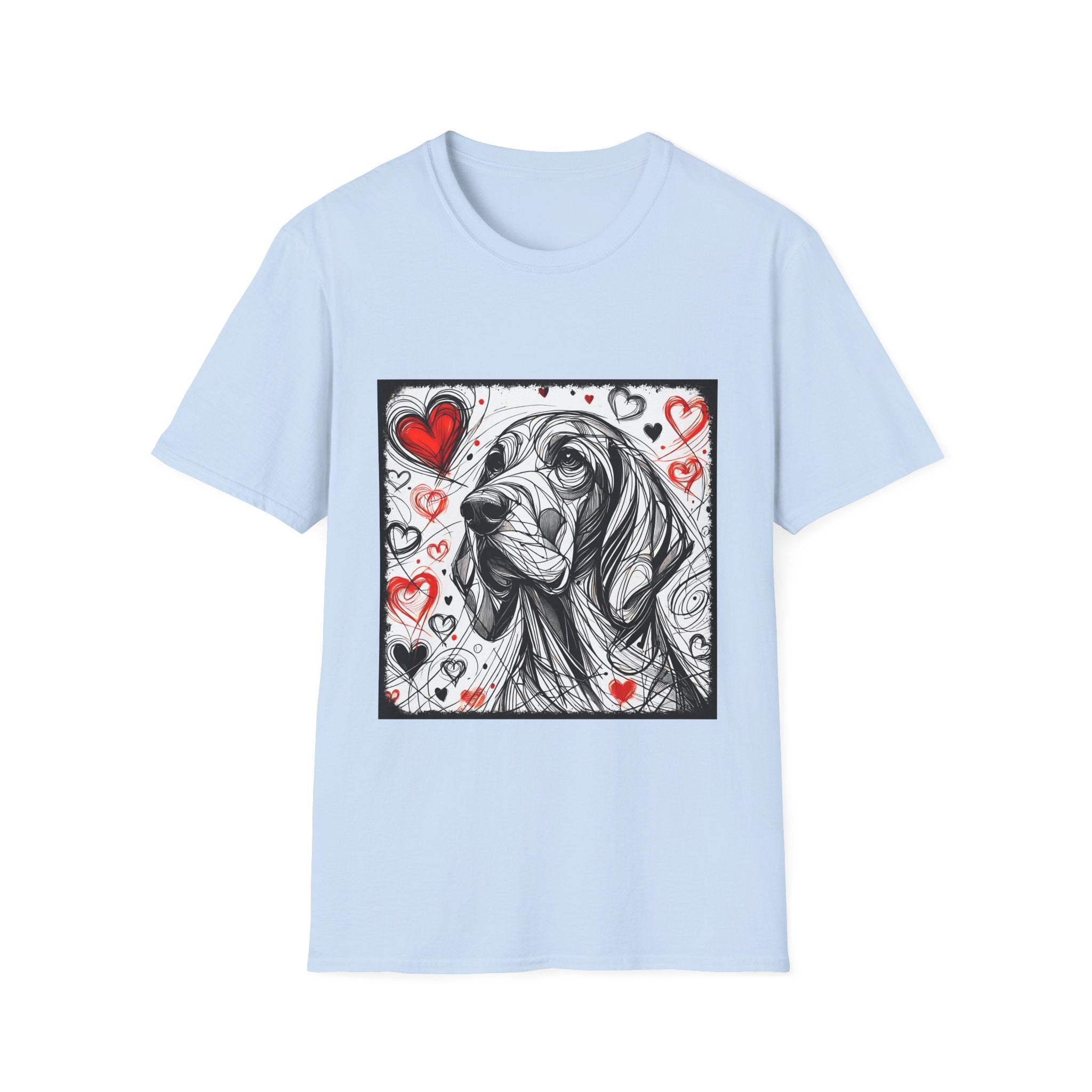 Coonhound Bold Heart Sketch | Unisex Dog T-Shirt