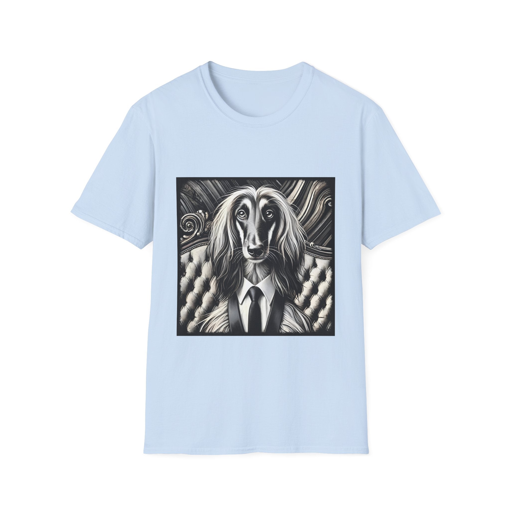 Afghan Hound B&W Bold Tie | Unisex Dog T-Shirt