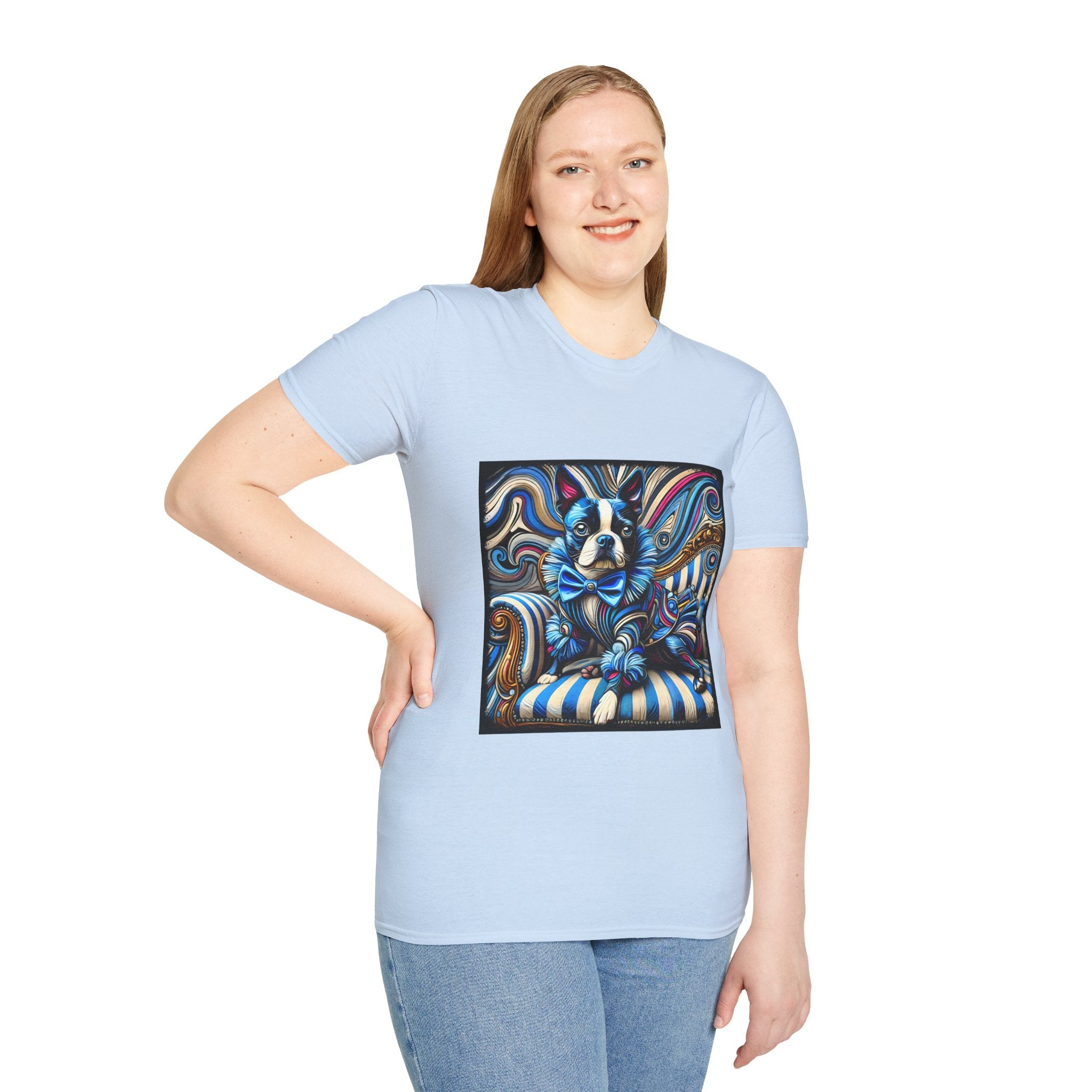 Boston Terrier Blue Rocker | Unisex Dog T-Shirt