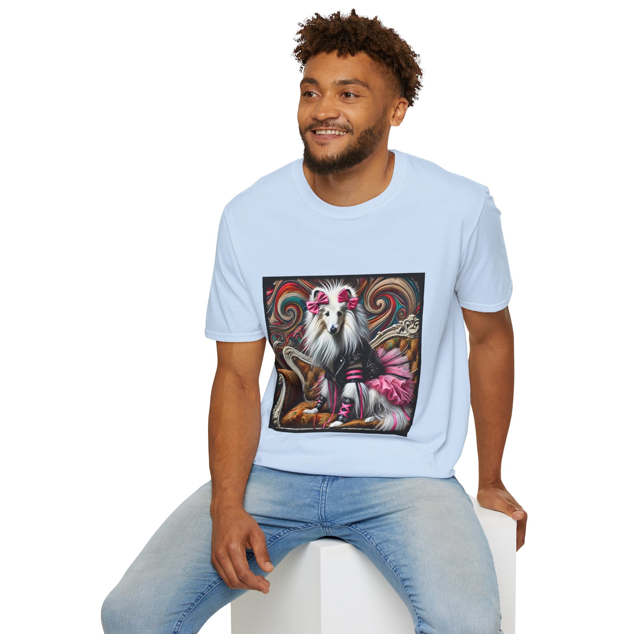 Collie Pink Rocker | Unisex Dog T-Shirt