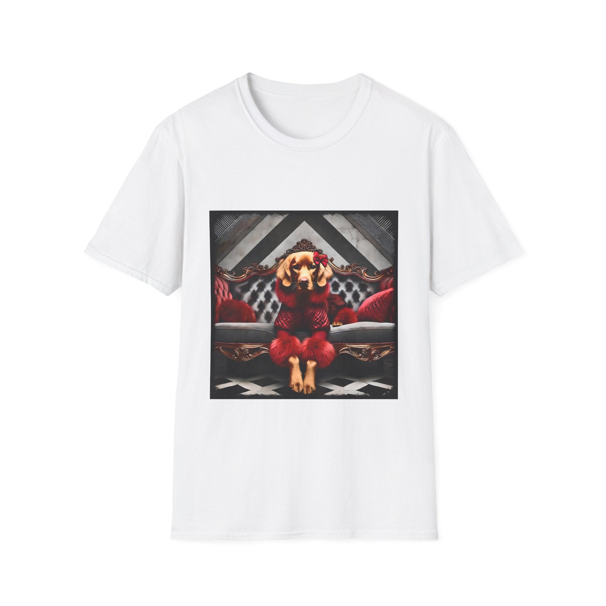 Golden Retriever Crimson Chic | Unisex Dog T-Shirt