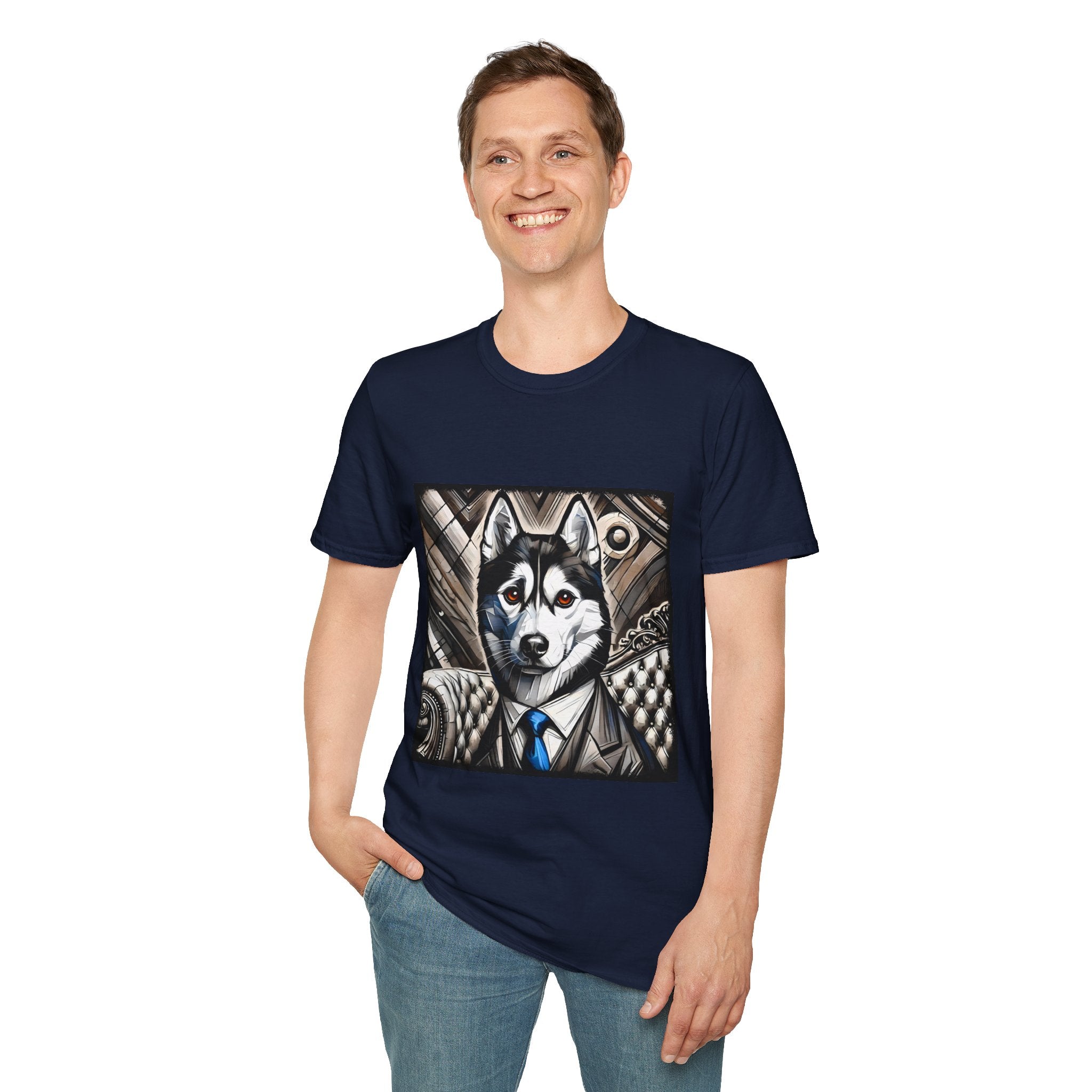 Siberian Husky B&W Bold Eyes | Unisex Dog T-Shirt