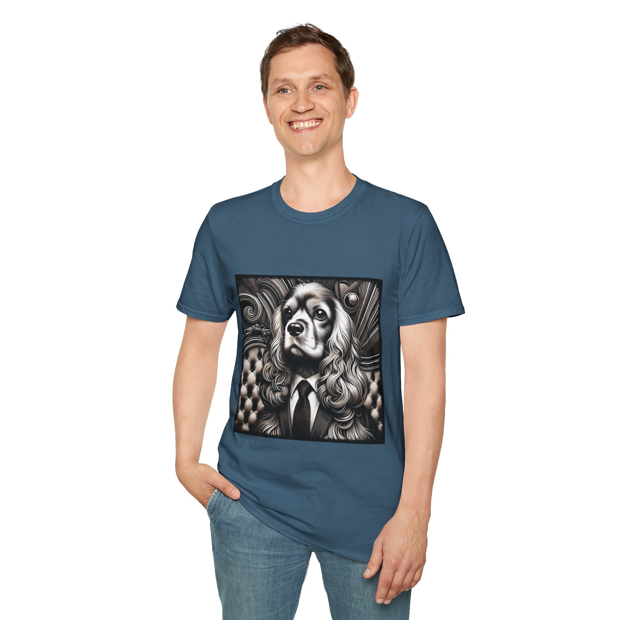 Cocker Spaniel B&W Gentleman | Unisex Dog T-Shirt