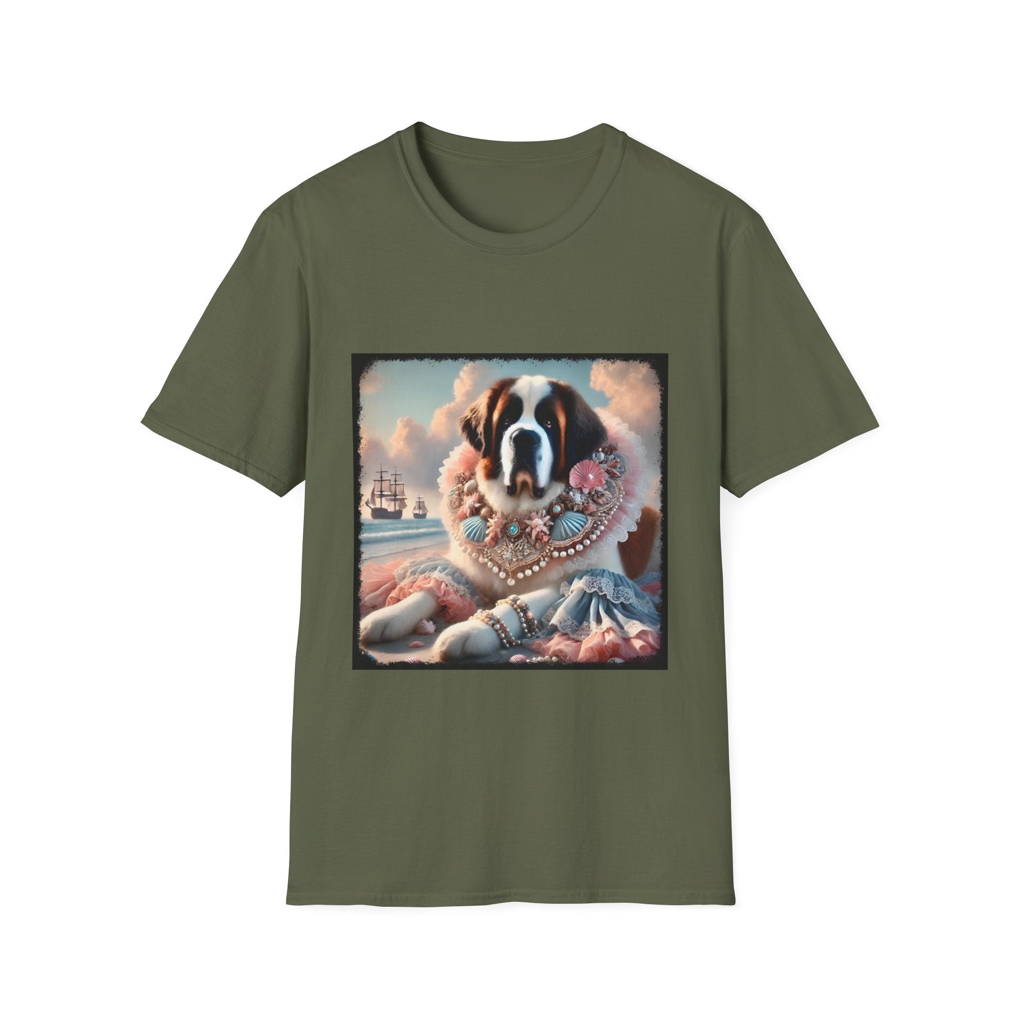 Saint Bernard Beach Beauty | Unisex Dog T-Shirt