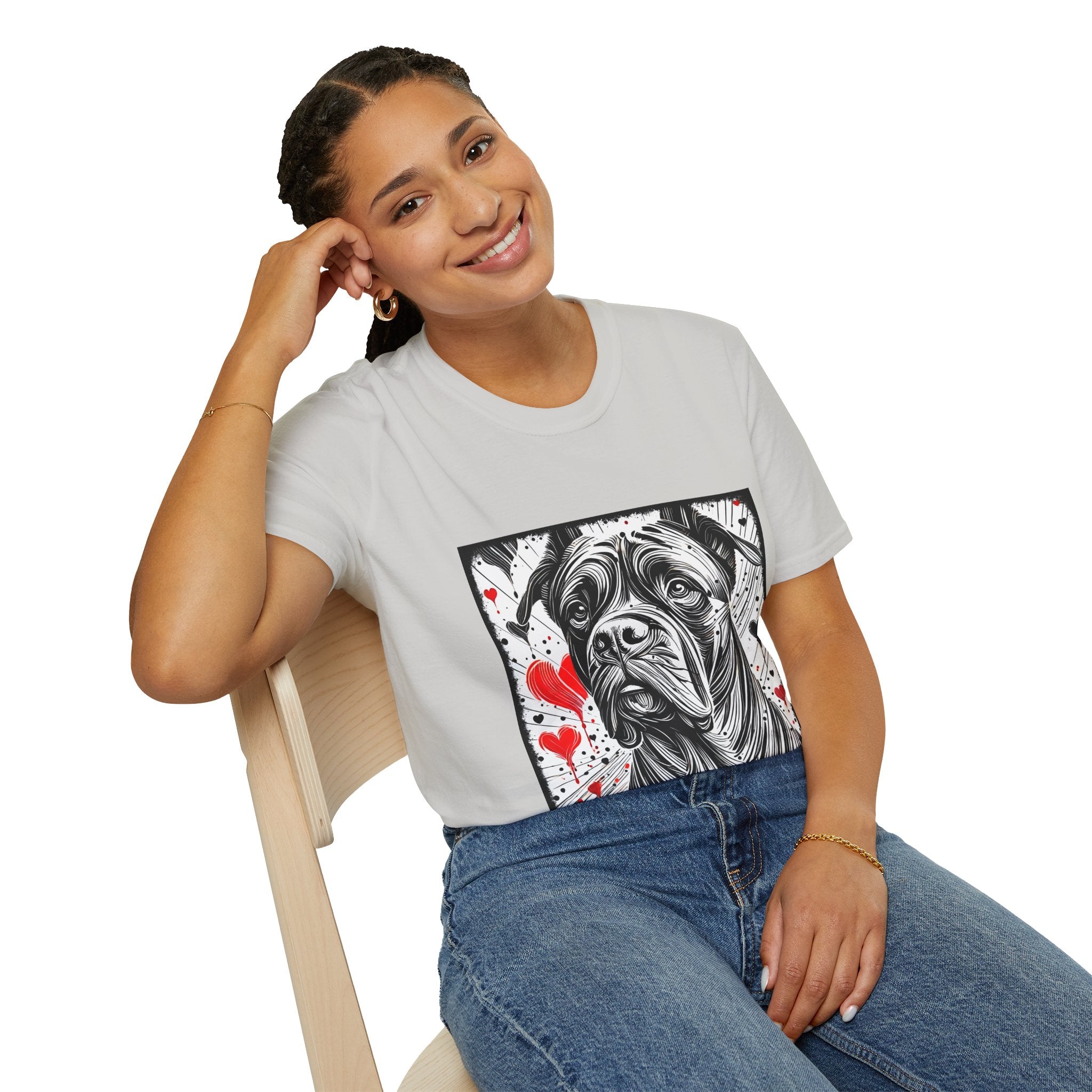 Cane Corso Bold Heart Sketch | Unisex Dog T-Shirt