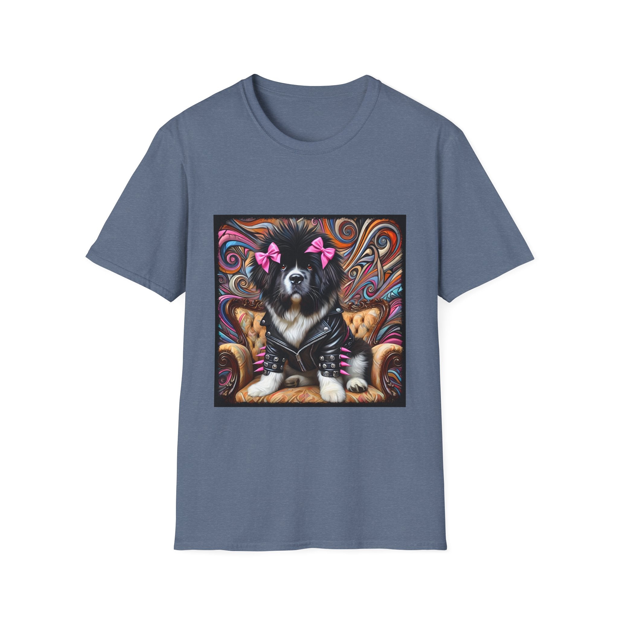 Newfoundland Pink Bow Vivid Rocker | Unisex Dog T-Shirt