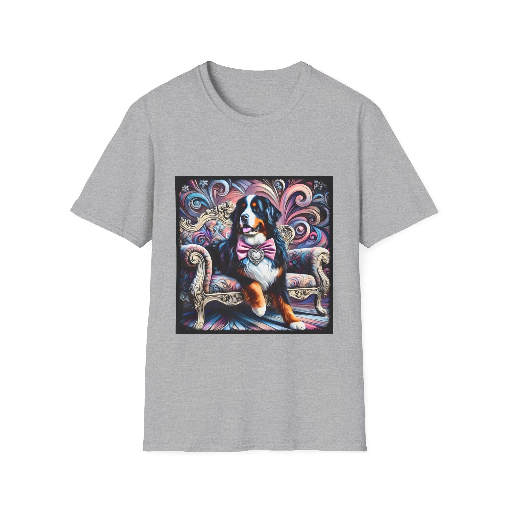 Bernese Mountain Dog Purple Diamond Vivid Swirl | Unisex Dog T-Shirt