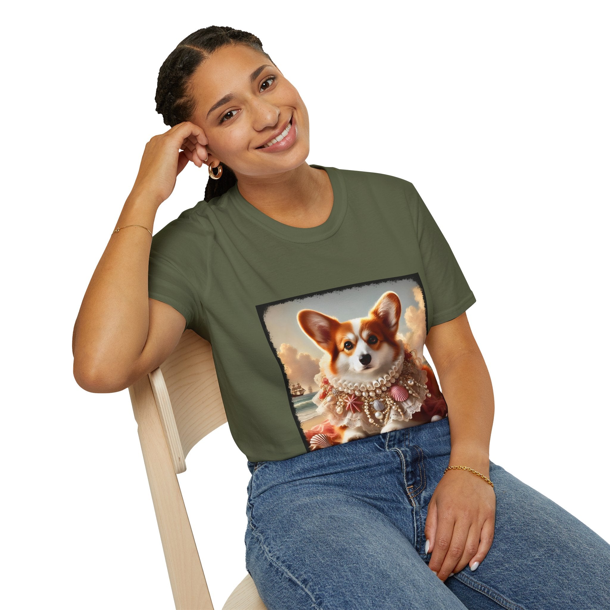 Pembroke Welsh Corgi Beach Muse | Unisex Dog T-Shirt