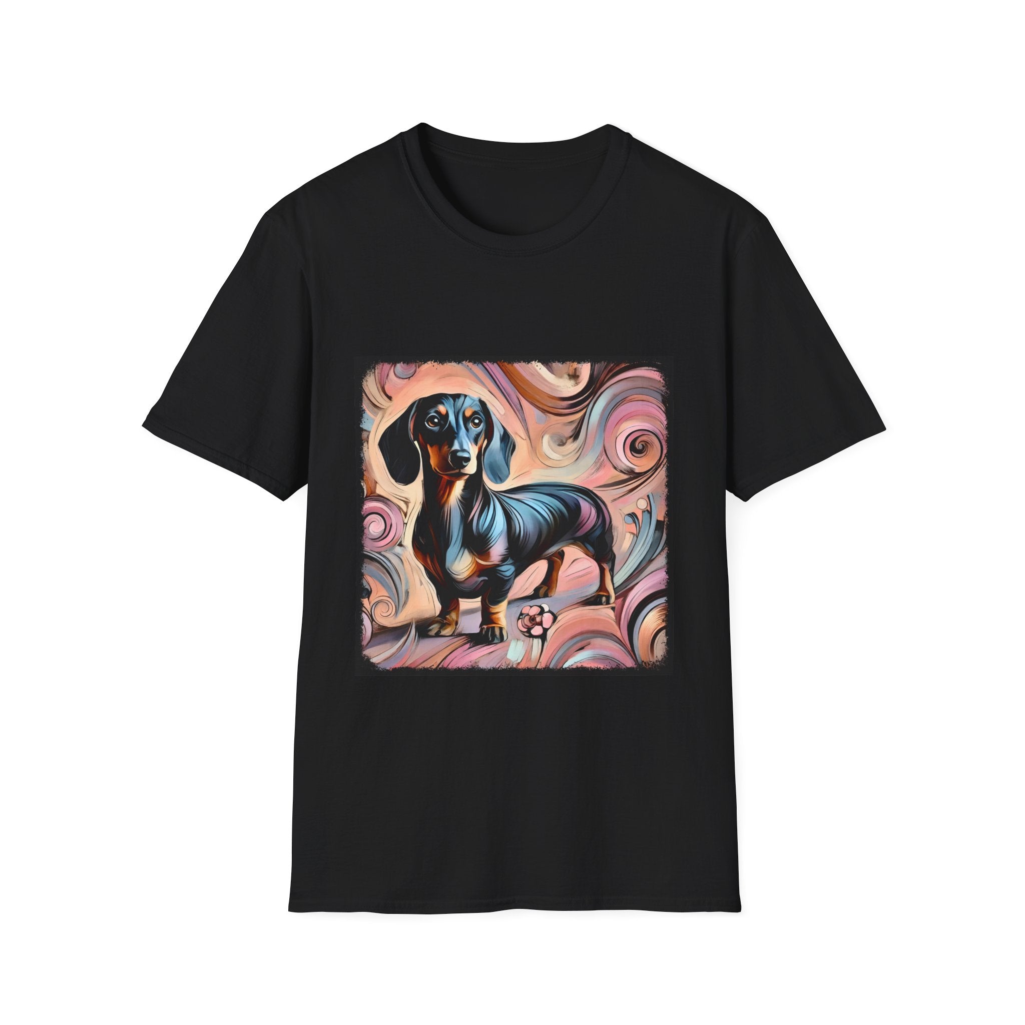 Dachshund Pink Swirl | Unisex Dog T-Shirt