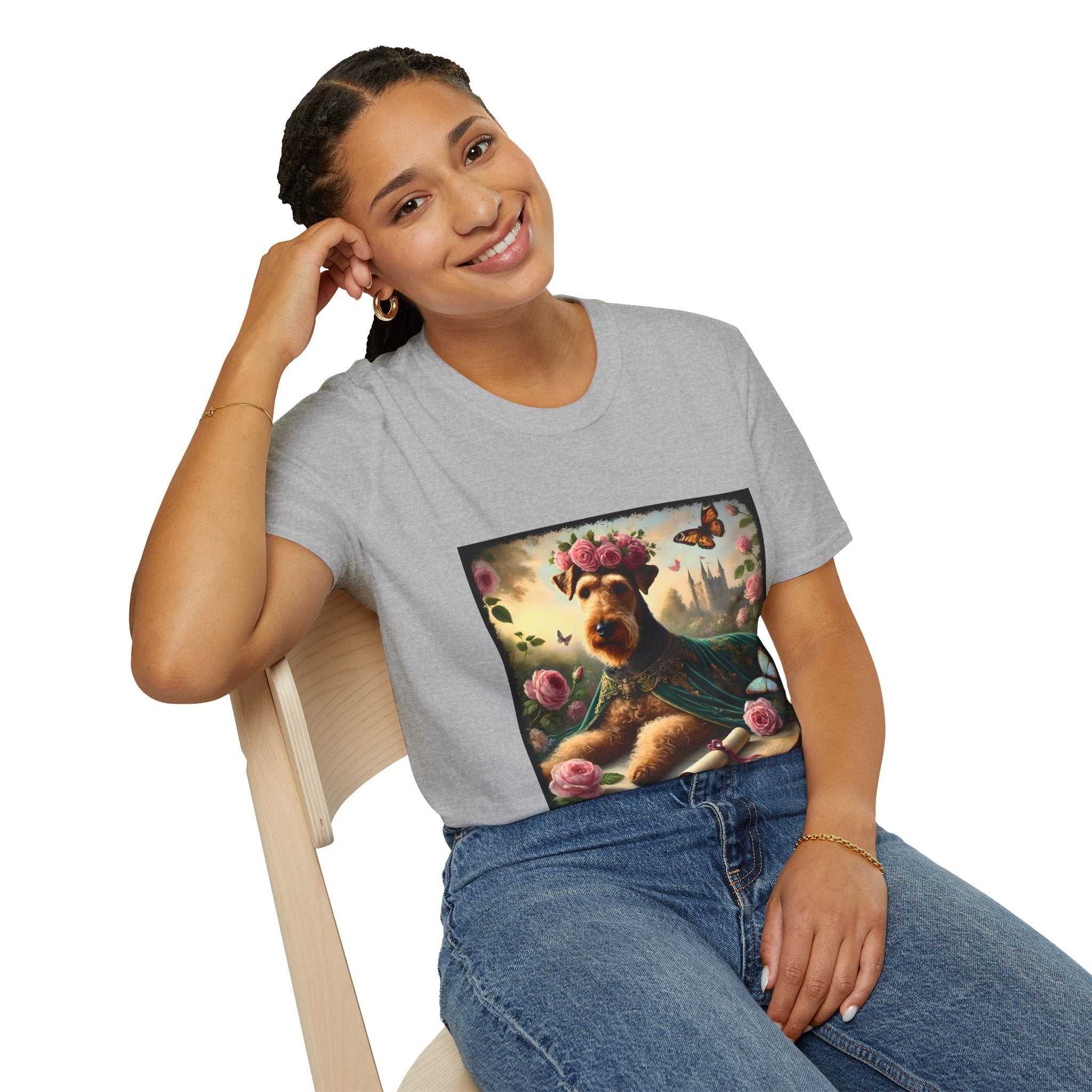 Airedale Terrier Velvet Rose | Unisex Dog T-Shirt