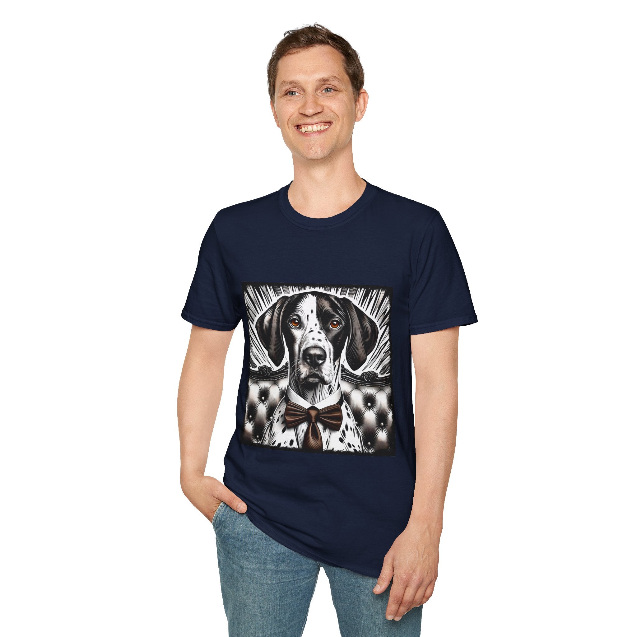 German Shorthaired Pointer B&W Bold Eyes  | Unisex Dog T-Shirt
