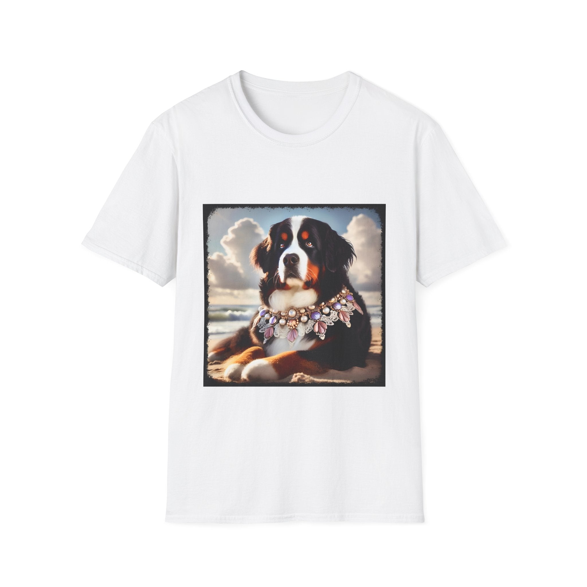Bernese Mountain Dog Beach Belle | Unisex Dog T-Shirt